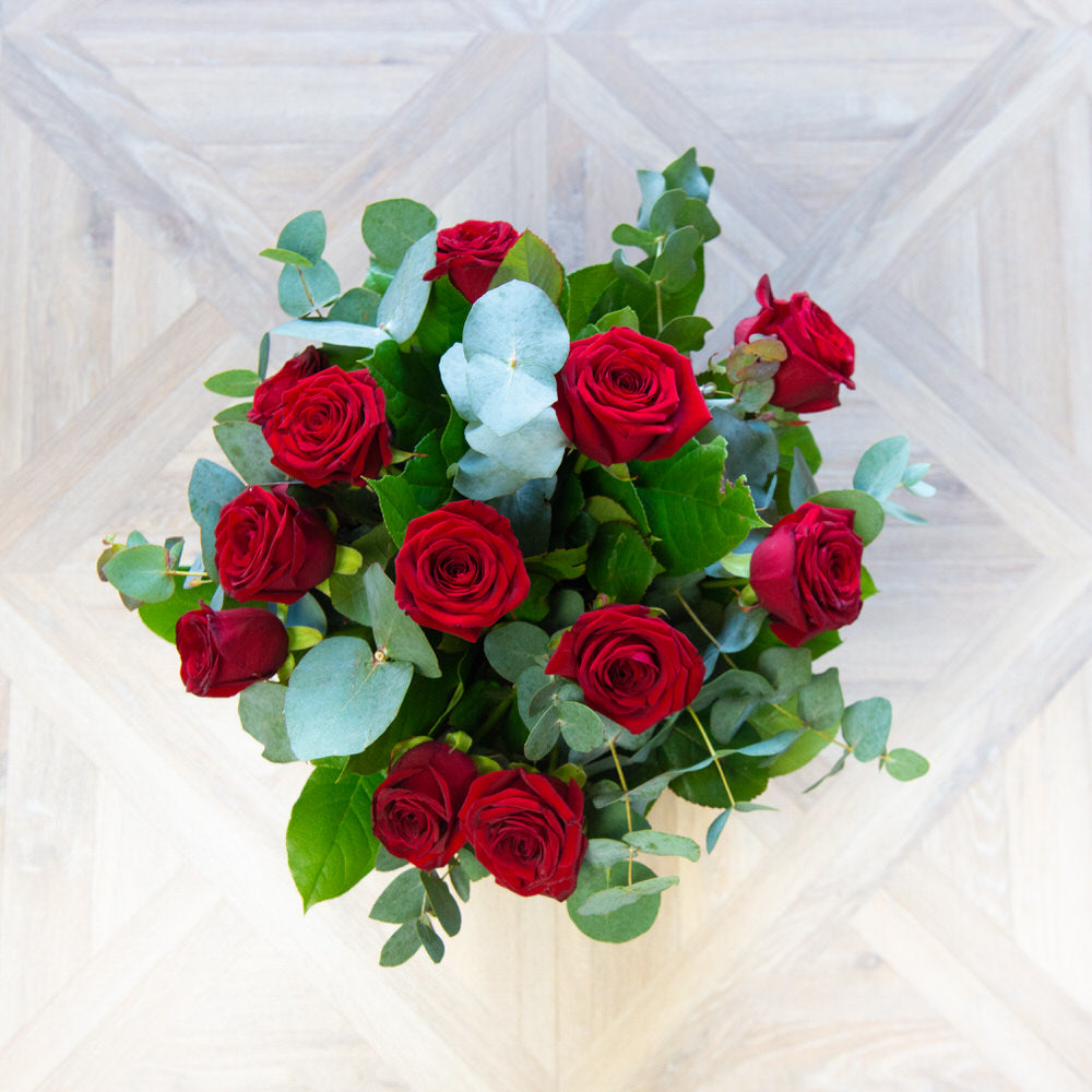 Bouquet de roses rouges, "Passion"